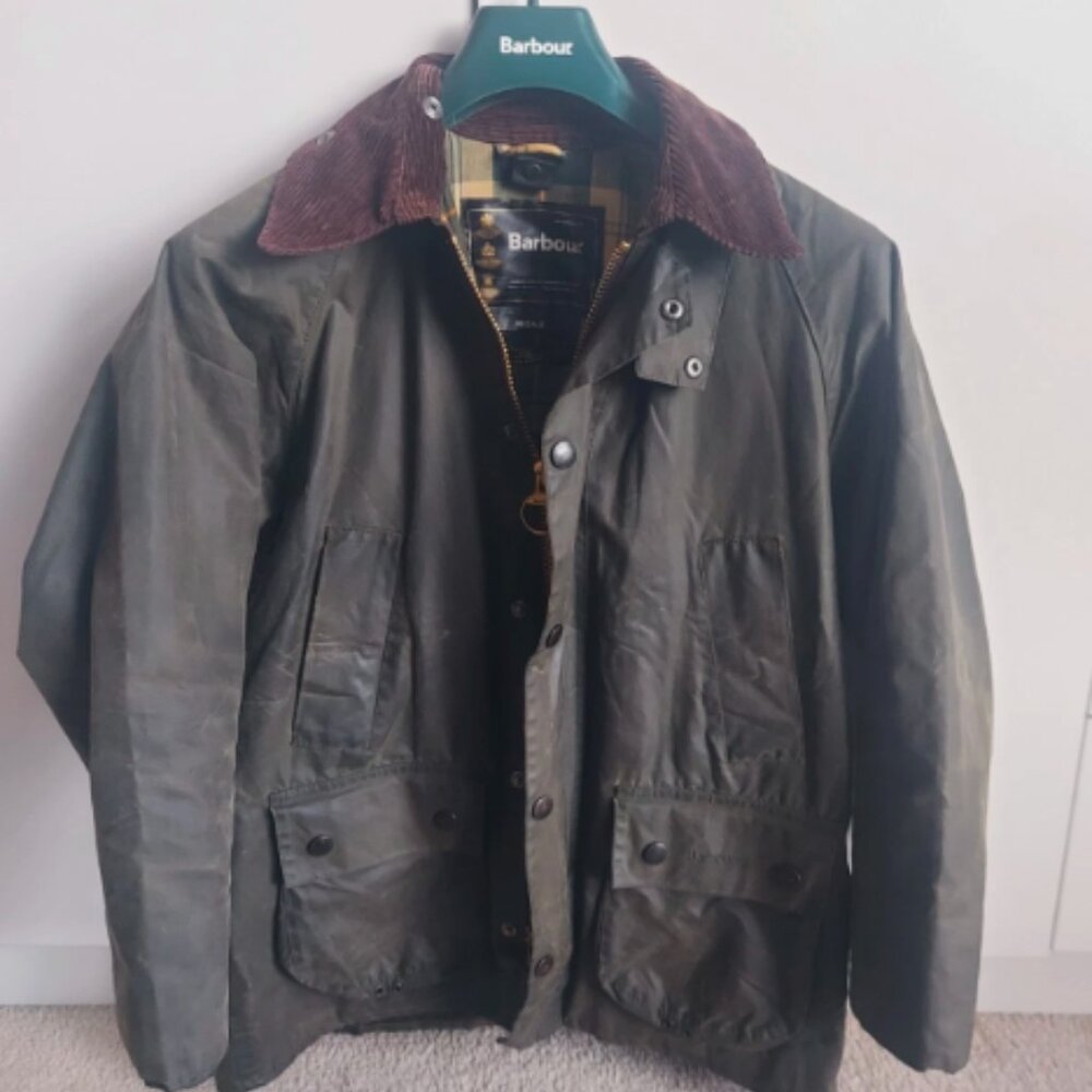 Barbour Men's Bedale Wax Jacket Size C34, Small/medium Sage Green